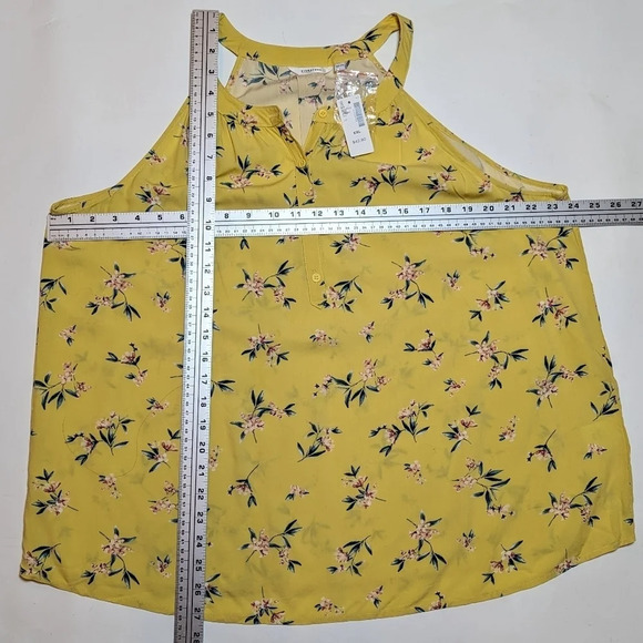 NWT Reitmans Yellow Floral Button Front Halter Blouse Woman's XXL - Picture 6 of 9